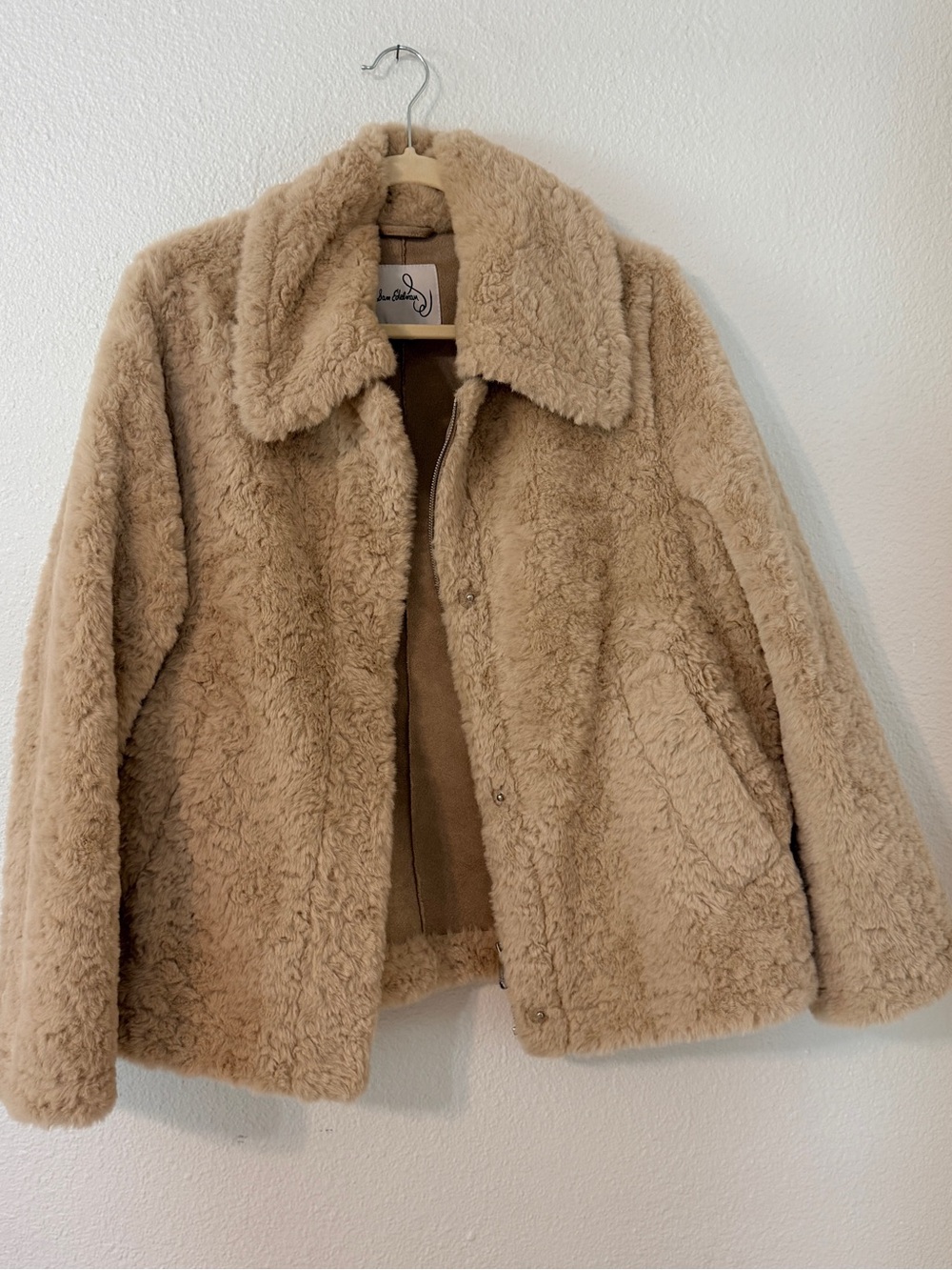 Sam Edelman Tan Teddy Coat - Plush Faux-Shearling Jacket